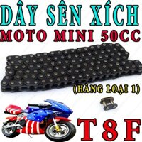 Bộ dây sên xe moto mini 50cc ( T8F ) | Phụ tùng xích mô tô máy cắt cỏ