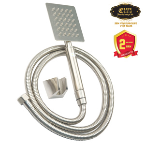 Bộ dây tay sen vuông 1 chế độ phun nước Eurolife EL-111SH (Bạc)