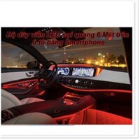 Bộ dây viền LED sợi quang 6 Mét trang trí nội thất ô tô điều khiển bằng Smartphone