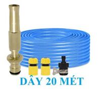Bộ dây vòi xịt nước rửa xe, tưới cây . tăng áp 3 lần, loại 20m 206587 cút sập tặng mở chai - VòiCU thẳng, xanh20m