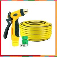Bộ dây vòi xịt nước rửa xe,tưới cây tăng áp 3 lần 3-5M( nối nhựa xanh) 206317