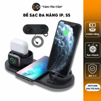 Bộ Đế Sạc Không Dây 6 Trong 1 WS5, Bộ Sạc Nhanh Điện Thoại Samsung, Iphone, OPPO