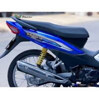 Bộ decal tem rời xe Wave A 110 cover dán xe xanh dương bạc cực đẹp -Tem cao cấp