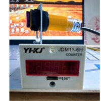 Bộ Đếm Counter Màn Hình LED Hiển Thị 6 Số hiệu YQK(Tặng Kèm Cảm Biến Quang) 220VAC