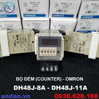 Bộ đếm (Counter) Omron 8 chân DH48J-8 DH48J-8A - 11 chân DH48J-11A 220VAC, 24VDC (Kèm đế)