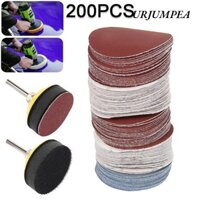 Bộ đệm đĩa chà nhám URJUMPEA 200 CÁI, Bộ giấy nhám 2 inch đổ xô, Tấm giấy nhám đánh bóng có miếng đệm lót tròn 50MM Máy khoan đính kèm Máy khoan đánh bóng bằng khí nén