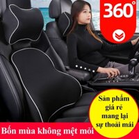 Bộ đệm đỡ cổ xe ô tô văn phòng gối tựa đầu chất liệu cao su mềm mại thoải mái thoáng khí giảm đau cổ mỏi lưng