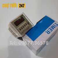 Bộ đếm số tự động DH48J-11(A) từ 1 đến 999900 counter 11 chân tròn điện áp 220VAC kèm chân đế