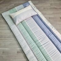 Bộ đệm văn phòng gấp gọn, Nệm gối 1 người nằm, Topper mỏng trải sàn cotton chần gòn Kimhome.
