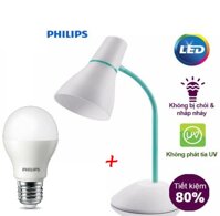 Bộ đèn bàn học Philips 71567 PEAR table lamp green tặng kèm bóng đèn Led Bulb Philips 5w