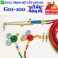 Bộ Đèn Cắt Gió Đá G01-100 , đầy đủ: Mỏ Cắt , Đồng Hồ , Dây Hơi , Van chống cháy ... An Toàn 2 cấp
