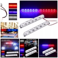 Bộ đèn chớp cảnh sát nháy xanh đỏ 12 led mẫu mới ánh sáng mạnh lắp xe máy ô tô 12v