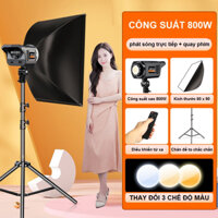 Bộ Đèn Chụp Cầu - Chiếu Sáng, Phục Vụ Livestream, Decor Phòng, Điều Chỉnh Độ Sáng kèm chân cao 2m8