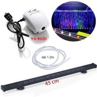 Bộ đèn LED đổi màu bể cá dài 45cm có đầu sủi bọt kèm máy tạo khí oxy cho bể cá