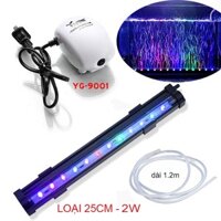 Bộ đèn LED đổi màu bể cá 15-25-35-45cm tùy chọn có đầu sủi bọt khí kèm máy tạo khí oxy cho bể cá