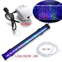 Bộ đèn LED đổi màu bể cá 15cm-25cm-35cm-45cm tùy chọn có đầu sủi bọt khí kèm máy tạo khí oxy cho bể cá - Đèn dài 35cm