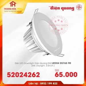 Bộ đèn LED Downlight Điện Quang ĐQ LRD04 05765 90 (5W daylight, 3,5inch)