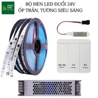 Bộ đèn LED đuổi ốp trần nhựa, trần thạch cao làm decor nội thất