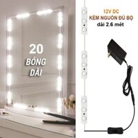 Bộ Đèn Led Gắn Gương Bàn Trang Điểm, Đèn Dán Trang Trí Gương Siêu Sáng Dài 2,6m