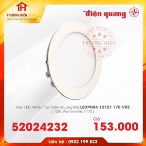 Bộ đèn LED Panel tròn Điện Quang ĐQ LEDPN04 12727 170  (12W warmwhite F170)