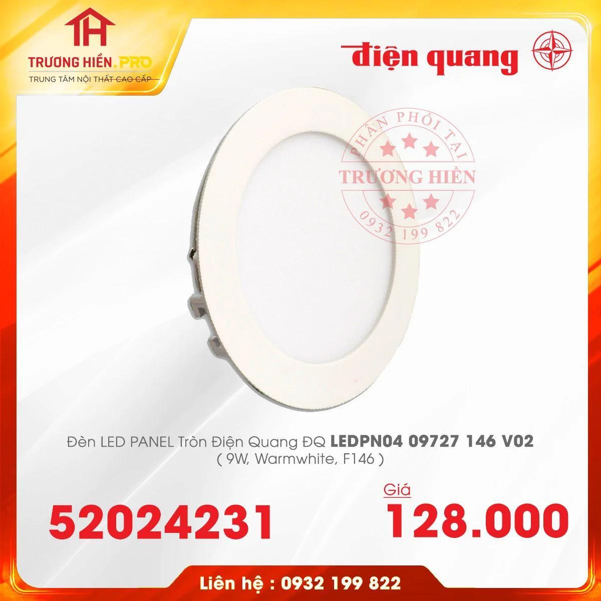 Bộ đèn LED Panel tròn Điện Quang ĐQ LEDPN04 09727 146  (9W  warmwhite F146)