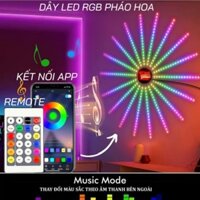 Bộ Đèn Led Pháo Hoa 16 Triệu Màu trang trí trong nhà 50cm cột 1m điều khiển qua remove điện thoại Trang Trí Tết