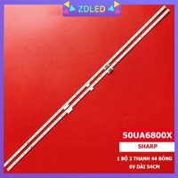 BỘ ĐÈN LED TIVI SHARP 50SA5500X 50UA6500X 50UA6800X, HÀNG MỚI 100%, BỘ 2 THANH, MỖI THANH 44 BÓNG 6V, DÀI 54cm