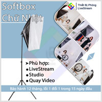 Bộ đèn livestream, studio, quay phim, chụp ảnh chuyên nghiệp đèn Softbox chữ nhật hắt sáng 50x70cm
