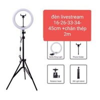 Bộ đèn livetrym bán hàng 16cm, 26cm,33cm,34cm  kèm chân giá kẹp điện thoại