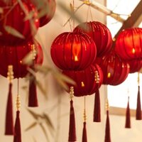 Bộ đèn lồng Tết Nguyên Đán 2025 màu đỏ cho cuộc sống lễ kỷ niệm