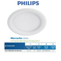 Bộ đèn PHILIPS LED âm trần MARCASITE tròn 5952x -9W, 12W, 14W,16W ánh sáng trắng, trung tính, vàng - 59523-14W - Ánh sáng vàng 3000K