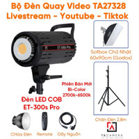Bộ Đèn Quay Video - Livestream TA27328 (LED ET-300S Pro + Chân 2,8m + Tản Sáng Godox 60x90cm)