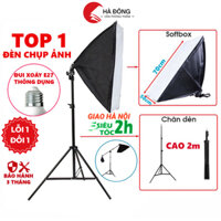 Bộ đèn studio chụp ảnh, đèn softbox quay phim, Livestream chuyên nghiệp, cao 2m kèm softbox 50x70cm hỗ trợ ánh sáng