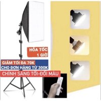 Bộ đèn studio chụp ảnh, quay phim, Livestream chuyên nghiệp, cao 2m softbox 50x70cm