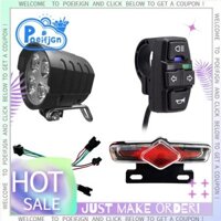 Bộ đèn trước và đèn sau xe đạp Ebike Đầu vào 36V 48V 52V 60V với công tắc quay còi nhẹ DK336 Đèn xe đạp điện