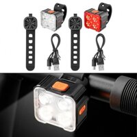 Bộ đèn xe đạp an toàn có thể sạc lại USB Bộ đèn xe đạp hoàn hảo cho chuyến đi buổi tối