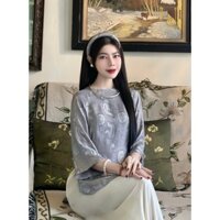 Bộ Đi Lễ Chùa, Pháp Phục Nữ Cách Tân Phượng Hoàng Trơn Quần Nhung Cao Cấp 3 Màu PT065
