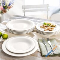 Bộ đĩa Vivo Essential White Dinner Set VILLEROY & BOCH 12 món (gồm 6 đĩa ăn chính 27cm và 6 đĩa ăn sáng 22cm) - MADE IN GERMANY