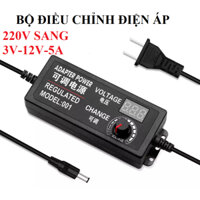 Bộ điều chỉnh điện áp 3V 12V 5A có màn hình hiển thị chân cắm 5.5mm bộ đổi nguồn điện AC sang DC