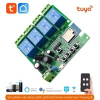 Bộ điều khiển 4 kênh RF 220V, Bộ điều khiển từ xa không dây học lệnh 4 relay 10A, RF 433 MHz học lệnh 3 chế độ.