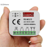 Bộ điều khiển công tắc thu GCDHome RX-MULTI AC / DC 9V-30V 2 kênh 300 MHz đến 868 MHz Cửa nhà để xe / Cổng thu điều khiển từ xa HOT