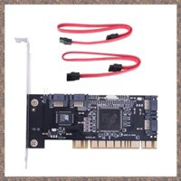 Bộ điều khiển đột kích PCI SATA 4 cổng Thẻ mở rộng bên trong với hai cáp SATA, cho máy tính để bàn, hỗ trợ ổ cứng SATA