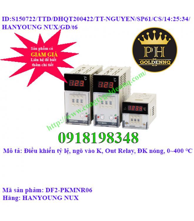 Bộ Điều Khiển Nhiệt Độ Hanyoung DF2-PKMNR06