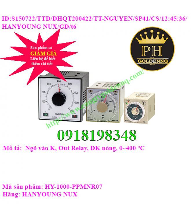 Bộ điều khiển nhiệt độ Hanyoung HY-1000-PPMNR07