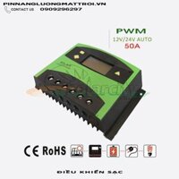 Bộ Điều Khiển Sạc Năng Lượng Mặt Trời Tự Động PWM 2024A-50A 12V / 24V LCD Màn Hình AH