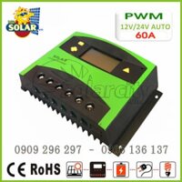 Bộ Điều Khiển Sạc Năng Lượng Mặt Trời Tự Động PWM 2024A-50A 12V / 24V LCD Màn Hình AH