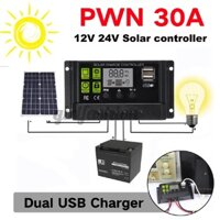 Bộ Điều Khiển Sạc Năng Lượng Mặt Trời Màn Hình LCD 30A 12V/24V PWM Có Chức Năng Hẹn Giờ