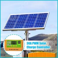 Bộ điều khiển sạc năng lượng mặt trời Biến tần 30A PWM Bảng điều khiển năng lượng mặt trời tự động Biến tần 12V / 24V Cài đặt hẹn giờ USB đôi LCD enmdavn