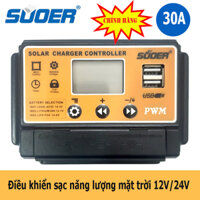 Bộ điều khiển sạc pin năng lượng mặt trời Suoer ST-S1230 30A 12V 24V máy sạc bình ắc quy 12v 24v