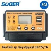 Bộ điều khiển sạc pin năng lượng mặt trời Suoer ST-S1230 30A 12V 24V tự nhận bình - sạc ắc quy